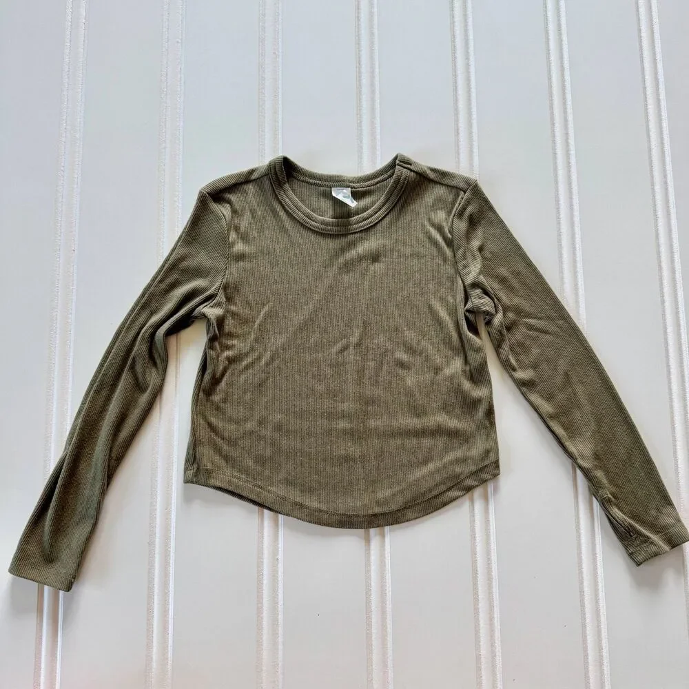 4/$10 - Old Navy Toddler Girls Green Long Sleeve Crop Shirt